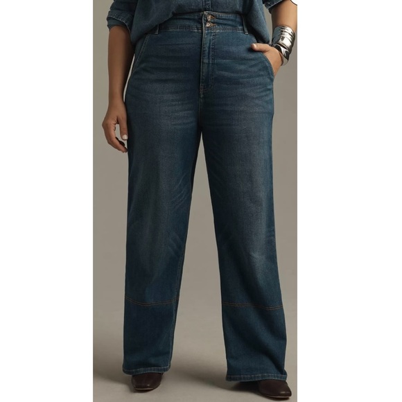 Anthropologie PILCRO The Eventide High-Rise Wide-Leg Trouser Jeans Size 16W - Picture 3 of 16